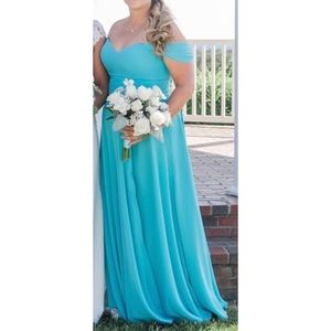 Mori Lee Bridesmaid Dress Style #21528 (Turquoise)